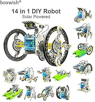 boxwish Solar Robot kit 14 in1,Solar Robot kit for Kids,Solar Robot kit Remote Control,Solar DIY Robot kit,Educational Solar Robot kit,Solar Robot Making kit,Solar Panel Robot kit,Solar