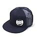 Vintage Year Plain Cotton Twill Flat Brim Mesh Adjustable Snapback Trucker Baseball Cap (Navy)