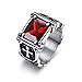 Men's Rings Ruby AAA Cubic Zircon Stone Titanium Steel Cross Ring Size 7/8/9/10/11/12 #1165 (7)
