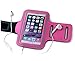 Coeuspow Sports Running Armband Armabnd for iPhone 6S/6 plus (5.5 inch), Running Exercise Gym Sport band with Dual Arm-Size Slots , Water Resistant Sweat Proof + Key pocket Holder (Pink)