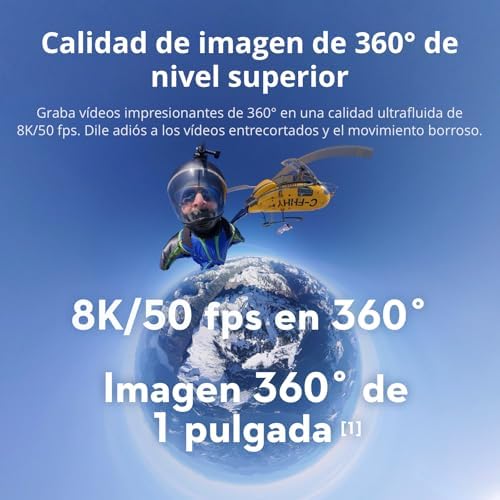 Osmo 360 Adventure Pack, câmera 360 com imagem de 360° de 1 polegada, duração prolongada da bateria com 3 baterias, vídeo nativo 8K 360°, câmera de ação para esportes, vlog