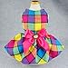 Fitwarm Vintage Plaid Pet Clothes Dog Dress Ribbon Dog Vest Shirts Apparel, Small