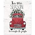 Tis The Season to Mingle and Jingle Rustic Wood Wall Sign 12x15