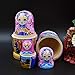 Moonmo 7pcs Beautiful Handmade Wooden Russia Nesting Dolls Gift Russian Nesting Wishing Dolls Matryoshka Traditional