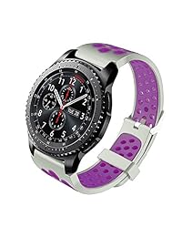 Samsung Gear S3 Frontier clásico correa de reloj inteligente, budesi 22 mm. suave deporte pulsera correa de repuesto para para Samsung Gear frontera S3 S3 CLASSIC Moto 360 2 2 nd Gen Man (150.9 foot)