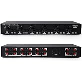 Vaiyer 6-Channel Speaker Selector with Volume Control | 900W Max Dual-Source Multi-Room Audio Distribution System, with Impedance Matching and Independent Channel Control