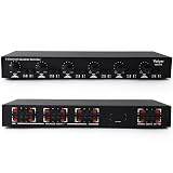 Vaiyer 6-Channel Speaker Selector with Volume Control – 900W Max Dual-Source Multi-Room Audio Distribution System with Impedance Matching and Independent Channel Control
