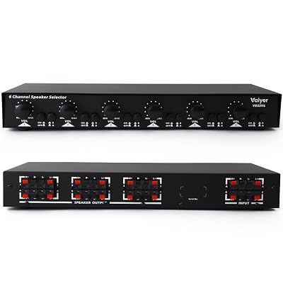 Vaiyer 6-Channel Speaker Selector with Volume Control – 900W Max Dual-Source Multi-Room Audio Distribution System with Impedance Matching and Independent Channel Control