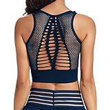 Women Yoga Tank Top Workout Shirts Open Back Racerback Built in Shelf Sports Bra S