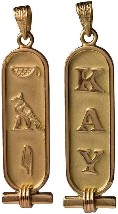 Discoveries Egyptian Imports - Personalized Cartouche - available in 14K Gold, 18K Gold and Sterling Silver - 2-Sided Pendant - Handmade in Egypt