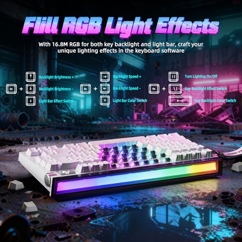 ATTACK SHARK R85 HE Wired Magnetic 75% Gaming Keyboard, 8KHz Polling Rate, 0.005mm Fast Activation RT, 256K Scanning, Hot-Swap Customizable, for PC/Win/Mac, White Outline
