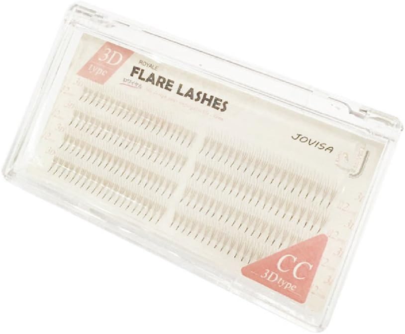 JOVISA 3D Flare Lash Premade Volume Fan 0.07 C/CC Curl 8-12 mm Handmade Fan Synthetic Eyelash Extension (CC/8mm)
