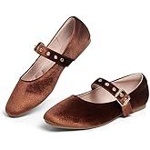 hingswink Mary Jane Shoes Women Ballet Flats with Strap Buckle Closed Toe MaryJanes Shoes Ballerina Flats for Women Dressy Comfortable