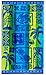 COTTON CRAFT - Oversized Jacquard Double Woven Velour Beach Towel 39x68 - Island Blue Yellow - Thick Plush Luxurious Velour Pile - 450 GSM - Pure Ringspun Cotton- Brilliant Intense Vibrant Colors