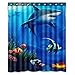 KXMDXA Sea Life Swimming Shark Art Sea Fish Cute Sea Animal Waterproof Polyester Bath Shower Curtain Size 66x72 inch