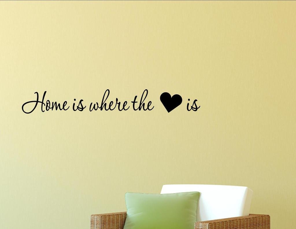 Vinyl Quote Me Home is Where The Heart is Vinyl Wall Saying Quote Words Decal