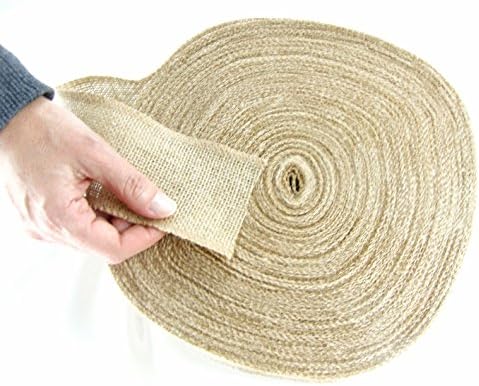 Burlap Ribbon by the Roll. Huge 50 Yards Jute Spool by Drency. 3 Inch