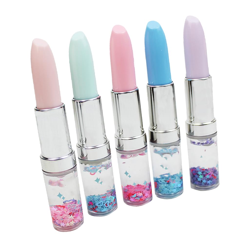 NUOBESTY 5PCS Lipstick Shape Pen Creative Ink Pen Multi-Color Writing Pens Novelty Office Stationery Students Children (Random Color)