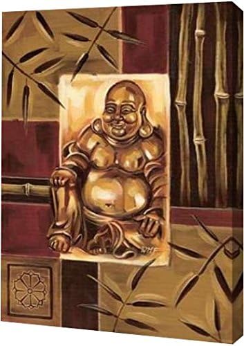 PrintArt GW-POD-55-WF2007-41-9x12 "Buddha Laughing" by Wendy Fields Gallery Wrapped Giclee Canvas Art Print, 9" x 12"