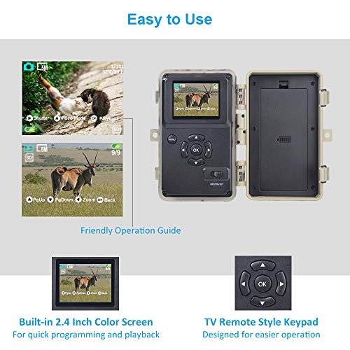 Meidase Game Trail Camera 20MP 1080P, 0.2s Trigger Time Motion Activated, No Glow Night Vision, IP66 Waterproof Cam for Nature Wildlife Deer Scouting & Hunting, Home & Outdoor Security - Thumbnail 3