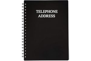 NOKINGO Telephone Address & Birthday Book with Tabs, Address Log Book for Contacts, with Phone Numbers, Addresses, Birthday & Password. Alphabetical A-Z Organizer, Black, 5x7 inch