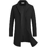 COOFANDY Mens Wool Blend Coat Winter Trench Coats Notched Lapel Collar Single Breasted Overcoat Classic Peacoat With Pockets