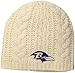 NFL Women's Baltimore Ravens OTS Waco Beanie Knit Cap, One Size,