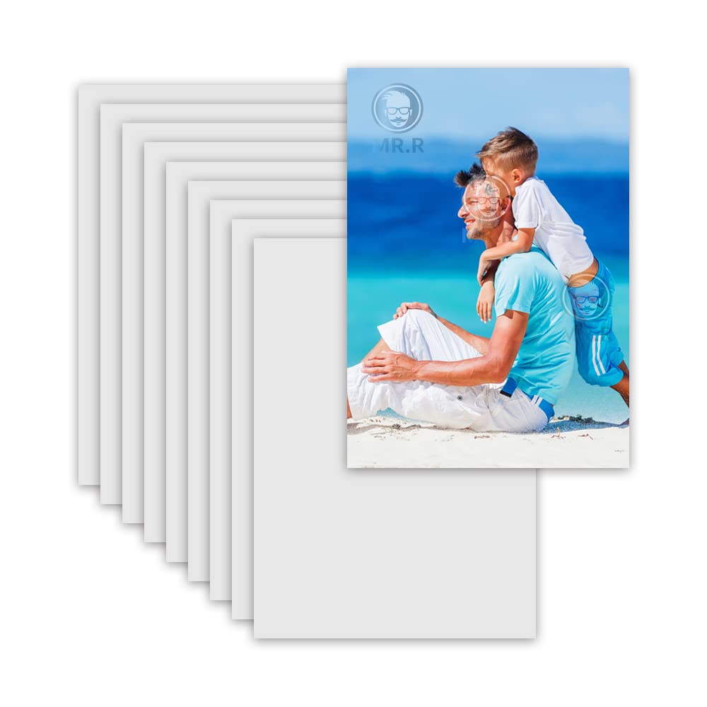 MR.R 10 PCS Sublimation Blanks Aluminum Sheets 0.22mm Thickness with Film Protection for Stamping Sheets Panel Plate Metal Craft DIY Jewelry Making (Matte White, 20 x 30 cm)