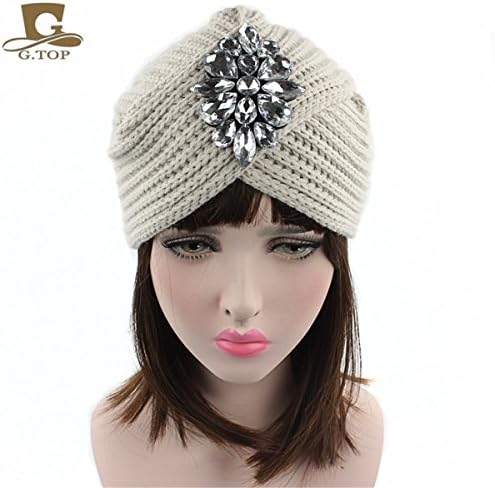 TTjII Twist Pleated Hair Wrap Stretch Turban,Abbey Cap Women's Knit Chemo Hat Snood Beanie Scarf, Turban Headwear for Cancer Patients,Soft Sleep Hats wool New S1
