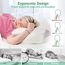 Elviros Cervical Memory Foam Pillow for Neck and
