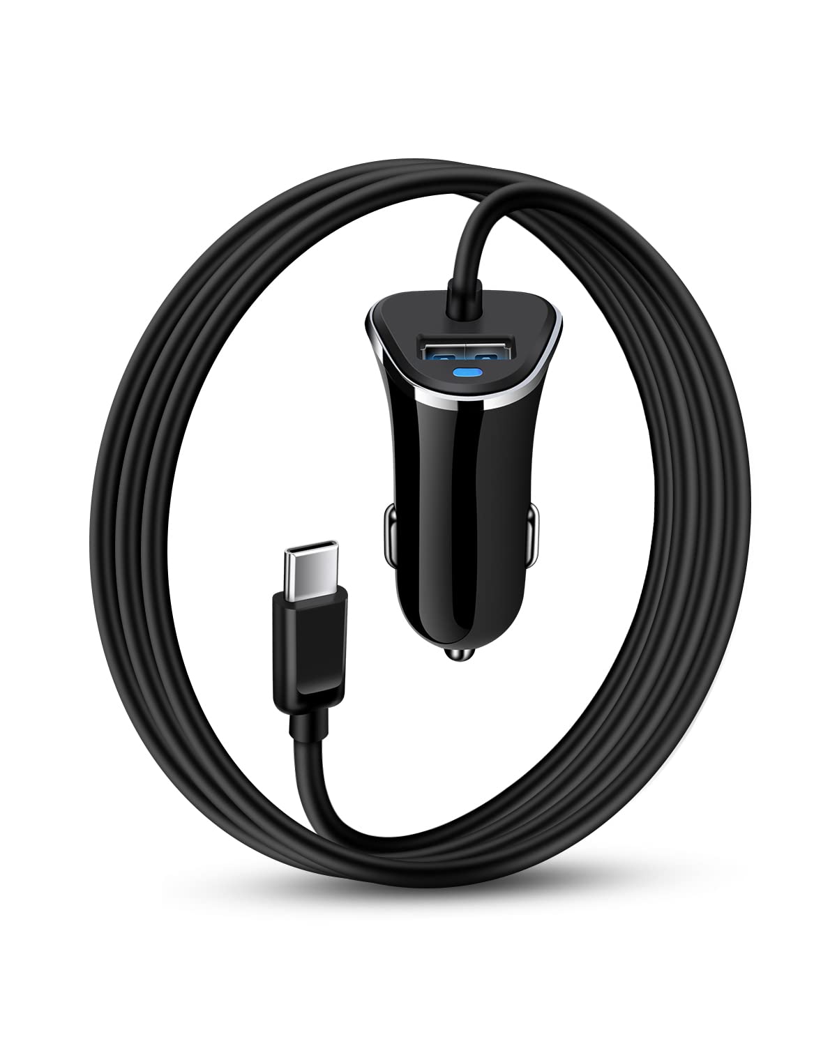 USB Type C Car Charger, 2Pack 3.4A/3ft USBC Car Charger Adapter TypeC Power Cable Line for iPhone 17e/17/16E/16/16 Pro/15 Pro Max Plus Samsung Galaxy A17 5G S26 S25 S24 Ultra A16 Google Pixel