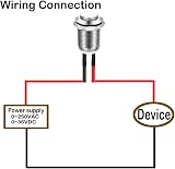 Gebildet 3 Pcs Prewired Waterproof Push Button Latching 12mm 2A 125V/250V AC view 5