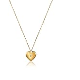Cowlyn Love Heart Necklaces Pendant Pearl Chain 14K Gold Plated Double Layered Choker June Rose Flower Bar Disc Pendant Mother's day Valentine Women Girls Handmade Mom Jewelry