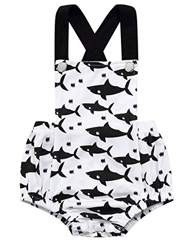 Gprince Infant Boy Girl Romper Backless Sleeveless Shark Baby Clothes