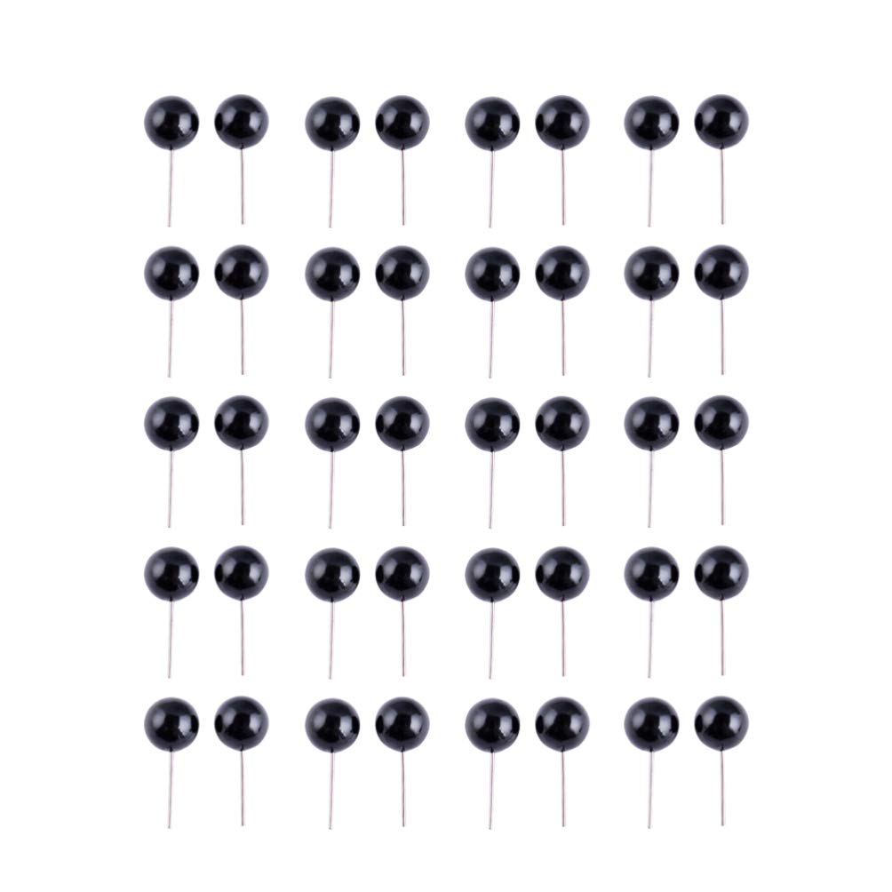 Milisten 200pcs Plastic Safety Eyes Black Bead Doll Eyes DIY Craft Making Accessories for Needle Felting Doll Puppet Plush Animals 6mm