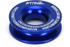 PTNHZ Winch Snatch Recovery Ring 55000LBS Minimum Break Strength Rope Retention Pulley Winch Light Weight Blocks Towing for ATV UTV SXS SUV Truck (Blue)