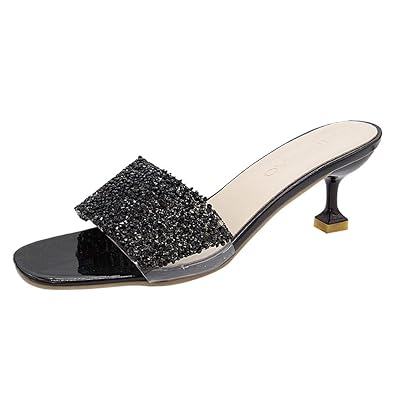 Pingtr - Damen Sandalen - Damen Mode Casual Bling Outdoor Hausschuhe Dünne Fersen Sandalen Party Schuhe