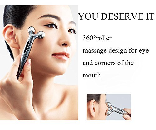 Lightton 3D Small Eye Massager Roller Balls V Face Massage Waterproof Tighten Skin Slimming Tool for Facial Care and Body Care - Thumbnail 3