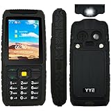 Rugged GSM Cell Phone, Unlocked Cell Phone Power Bank Tough Mobile Phone Features Phone with Large Capacity Battery/waterproof Loudspeaker/High Flashlight - Black