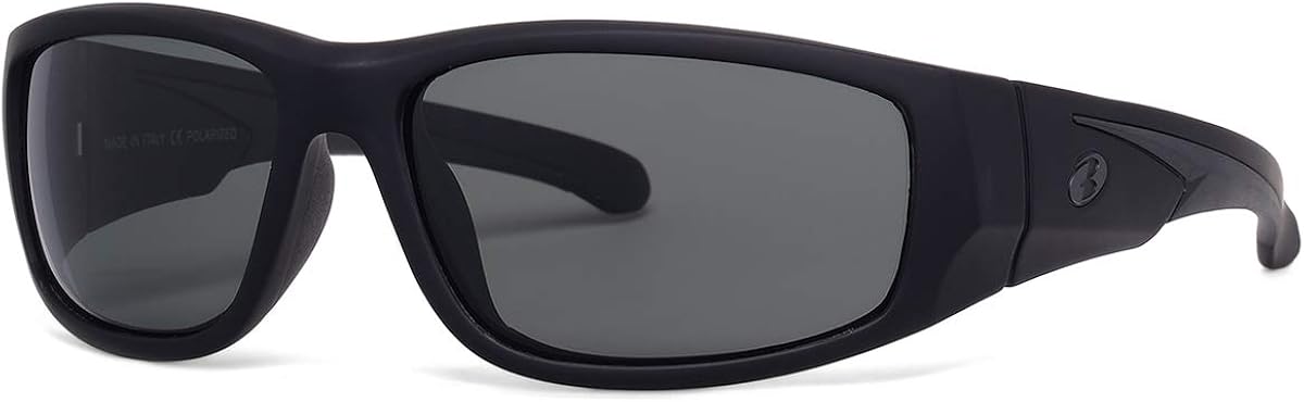 BNUS Sunglasses for Men & Women, Polarized glass lens, Color Mirrored Scratch Proof (Matte Black/Grey, B-7036/Polarized): Clothing