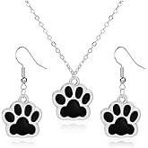QLYOVWE Paw Print Earring for Women Pet Cat Dog Paw Footprint Earring Cute Dainty Animal Earring Charm Paw Jewelry
