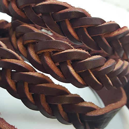 7-1/2' Roper-Barrel Braided One Piece Brown Leather Reins Rein W/Snap By Hill Leather