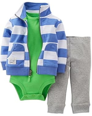 Carter's Baby Boys' 3 Piece Striped Cardigan Set (Baby)