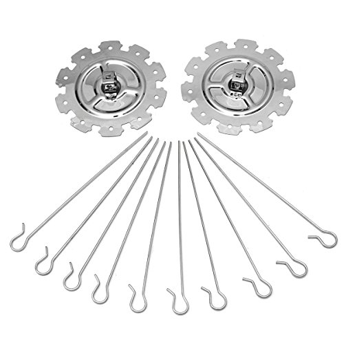 MiguCo Stainless Steel BBQ Grill Cage Vegetable Meat Skewer Kebab Maker for Rotisserie Oven Roaster - Thumbnail 2