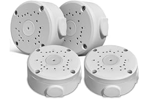 OOSSXX (Metal Aluminum & Waterproof) Junction Box Mount Bracket, Universal for Bullet Security Camera, Aluminum Waterproof Hide Cable Junction Box Compatible with Solar Panel, Fits Wall Ceiling (4pcs)