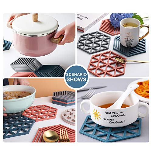 Silicone Trivets Mats for Dishes and Pots, Trivets Hot Pads for Table
