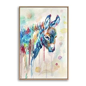Framed Canvas Home Artwork Decoration Watercolor Painting Canvas Wall Art for Living Room, Bedroom - 16x24 inches