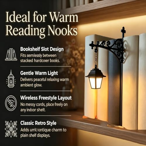 Generic Luzes de prateleira de leitura impressas em 3D, brilho quente e fácil de colocar, luz de prateleira em miniatura, design de fantasia e versátil para amantes de livros