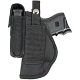 Barsony New Gun Belt Loop Holster w/Magazine Pouch for GLOCK 19 23 26 27 28 left