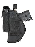 New Barsony Gun Belt Loop Holster w/ Magazine Pouch for Compact Sub-Compact 9mm .40 .45 Pistols